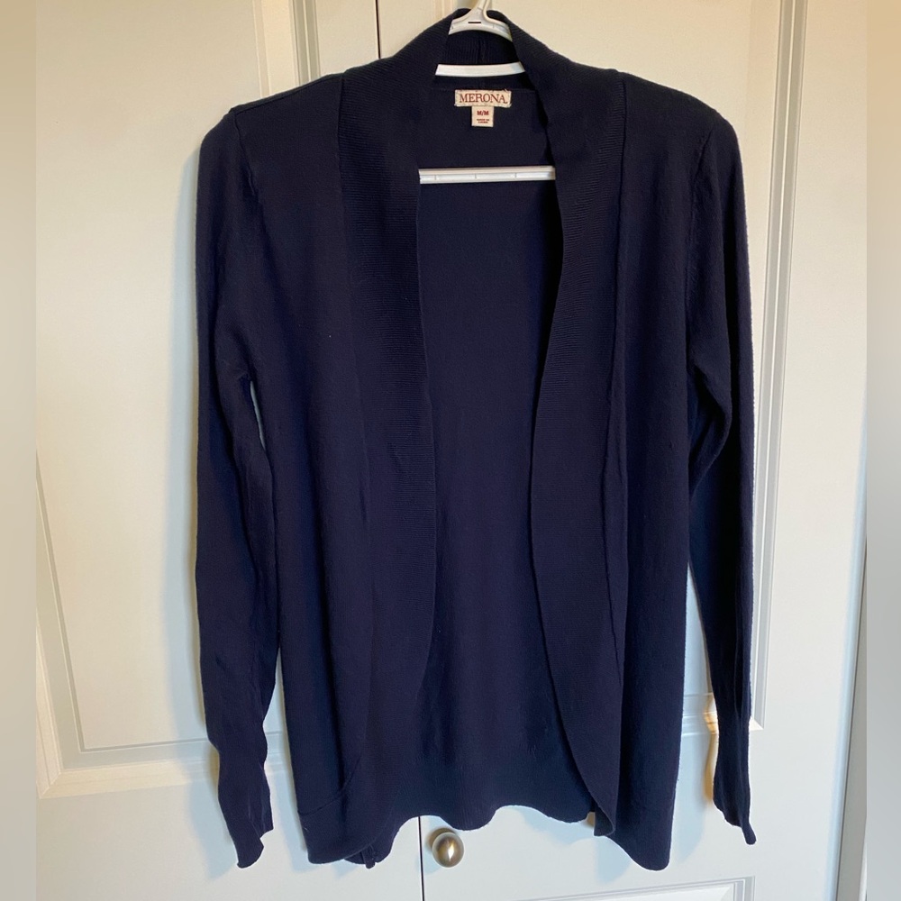 Merona navy blue cocoon-wrap cardigan